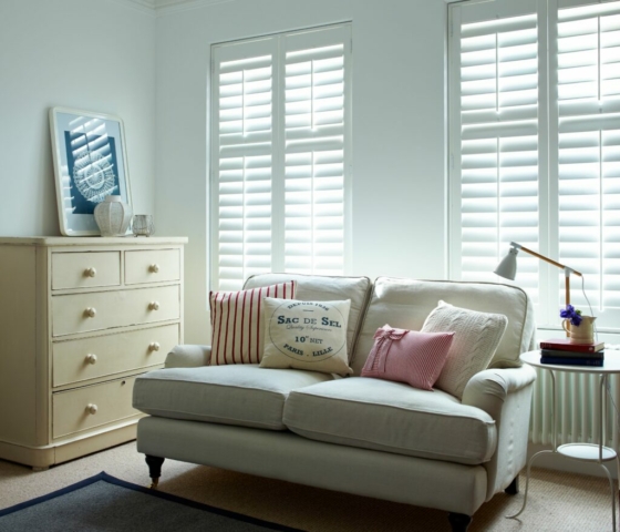 Living Room Full Height Plantation Shutters