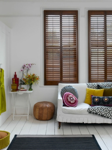 Dark Wood Plantation Shutters