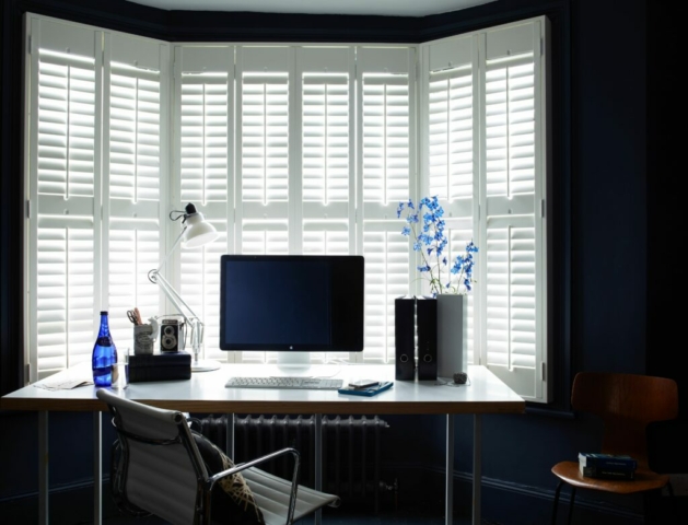 Bi Folding Bay Window Office Shutters