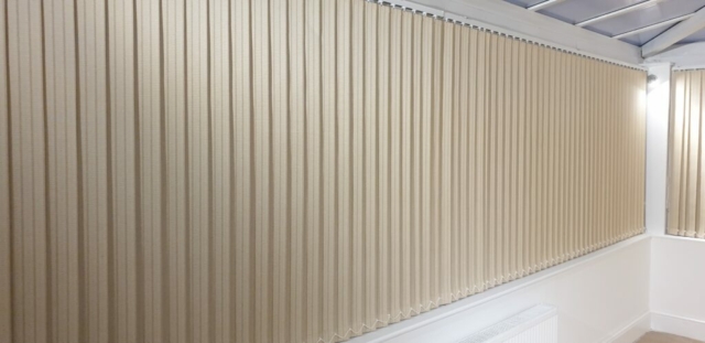 Louisiana Vertical Blinds Beige Colour for Conservatory Side