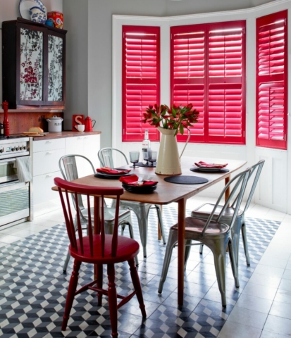Pink Plantation Shutters for Dining Room Premium Timber