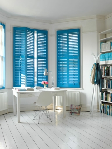 Blue Shutters for Home based Office Rooms