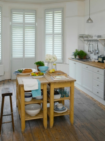 White Shutters for Dining Room Window