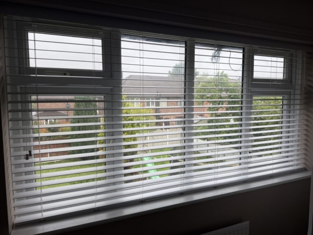Venetian Blind Installation in Newton Heath Back Bedroom Venetian blind fitted in a back bedroom in Newton Heath by Scarlet Blinds and Shutters