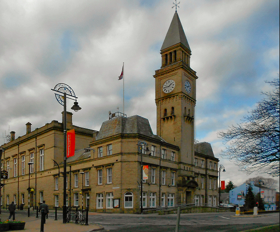 Made to measure blinds in Chorley near Chorley Town Hall Chorley Town Hall in Lancashire near Scarlet Blinds made to measure blinds service area