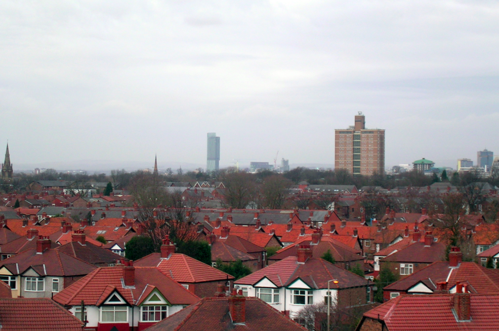 view-over-burnage-towards-manchester-city-centre-scarlet-blinds View over Burnage towards Manchester city centre, served by Scarlet Blinds and Shutters